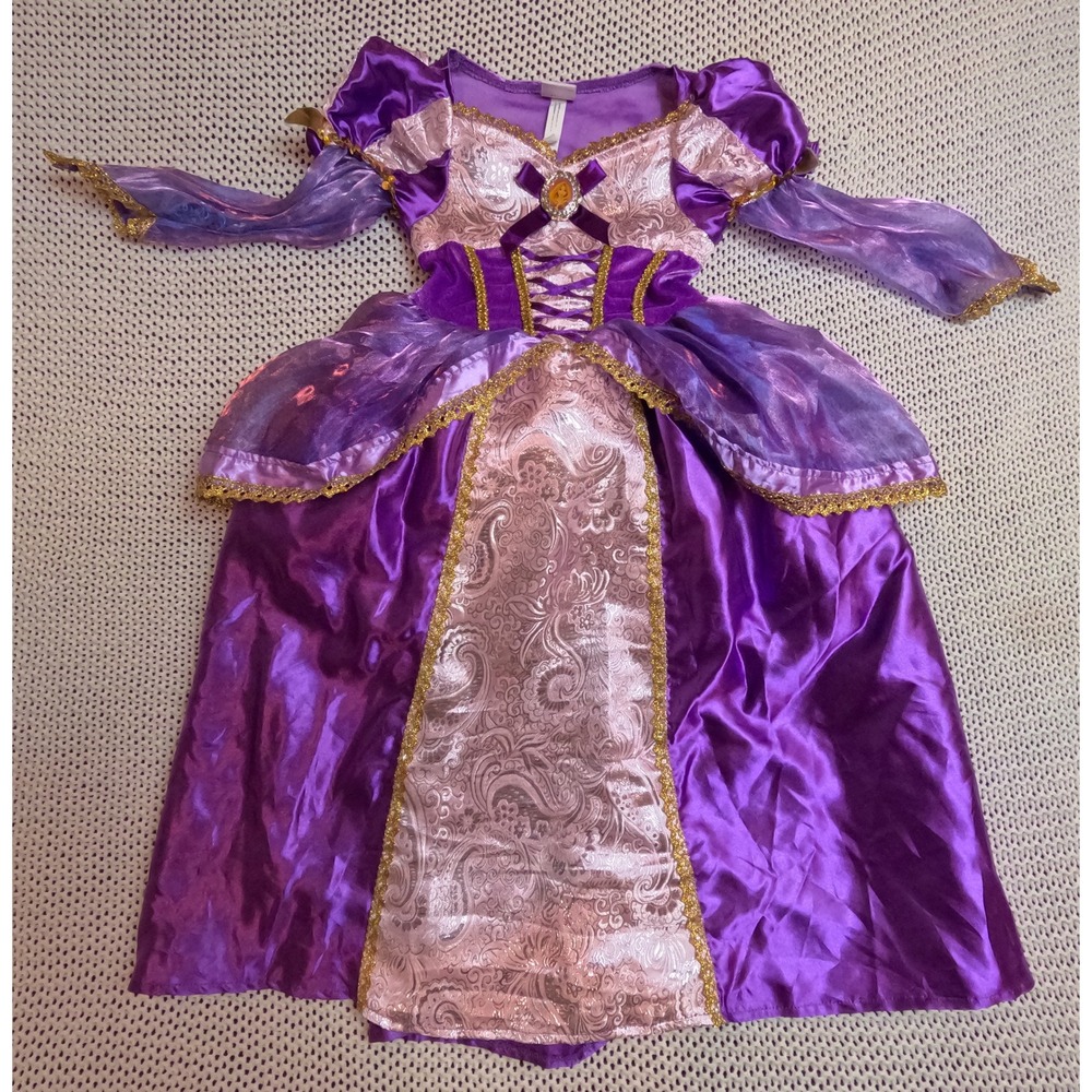 Disney Princess Rapunzel Tangled Costume Dress Child One Size Purple Gold